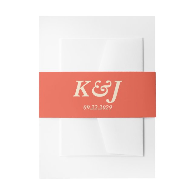 Horseback Canyon Couple Wedding Invitation Belly Band (Front Example)
