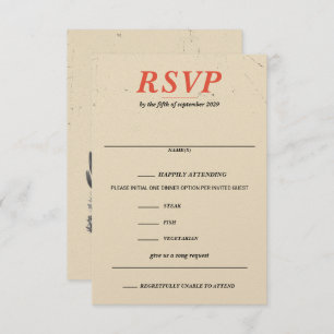 Horseback Couple Food Choices and Song Request RSVP Card
