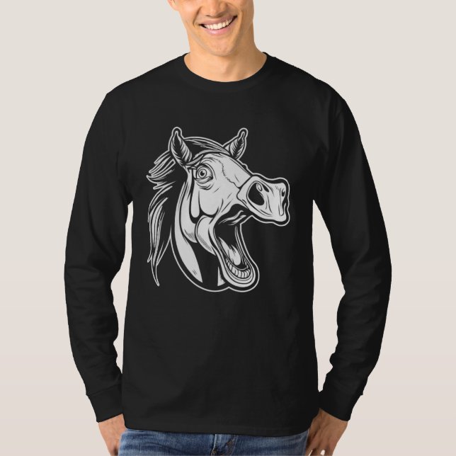 Horseback  Equestrian Horse Riding T-Shirt (Front)