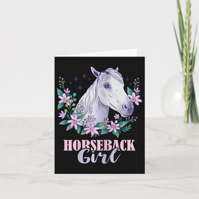 Horseback Girl Horseback Riding Horse Lover Equest Card (Front)