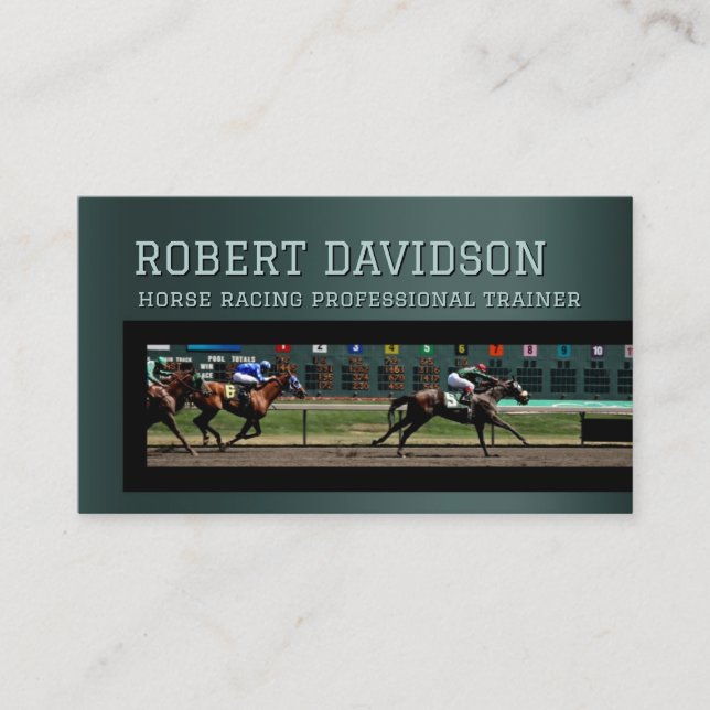 Horseback Racing Pro Trainer Business Card (Front)