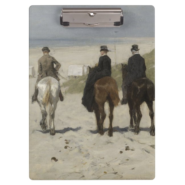 Horseback Ride along the Beach - Art Clipboard