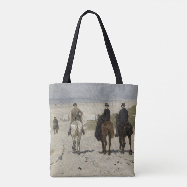 Horseback Ride along the Beach - Fine Art Tote Bag