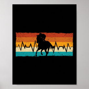 Horseback Rider Equestrian Heartbeat Horse Lover R Poster