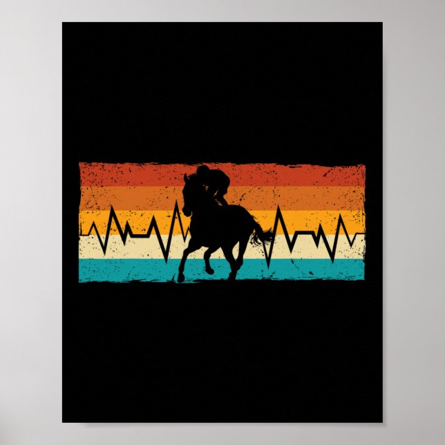 Horseback Rider Equestrian Heartbeat Horse Lover R Poster (Front)