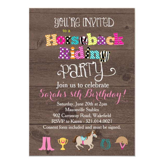 Horseback Riding Birthday Party Invitation