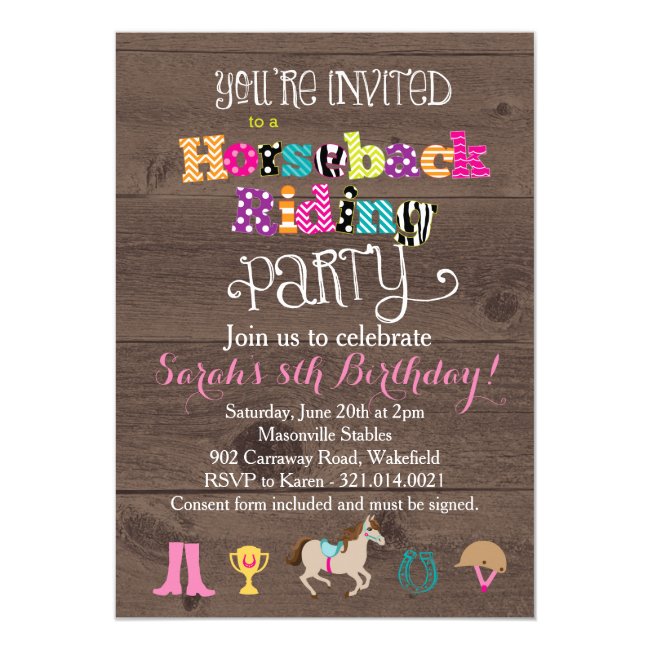 Horseback Riding Birthday Party Invitation