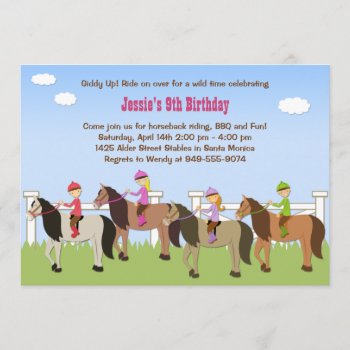 Horseback Riding Birthday Party Invitation by eventfulcards at Zazzle