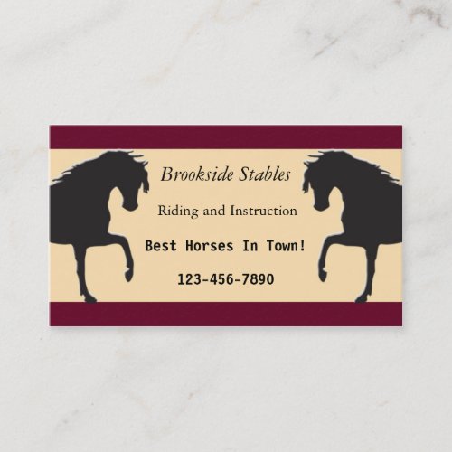 Horseback Riding Business Card