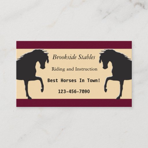Customizable Horseback Riding Business Card