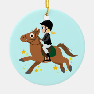 Horseback Riding Ceramic Ornament
