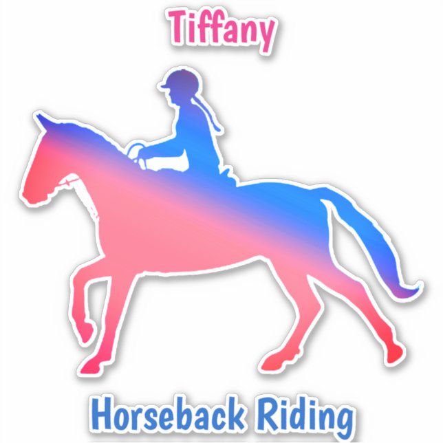 Horseback Riding Custom-Cut Vinyl Sticker (Front)