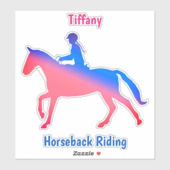 Horseback Riding Custom-Cut Vinyl Sticker | Zazzle