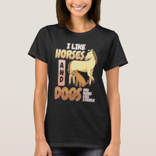 Horseback Riding Dogs Horses  3 People Horse Ride T_Shirt