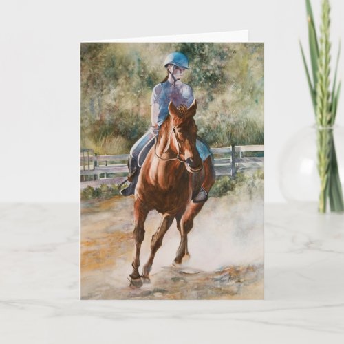 Horseback Riding Equestrian Teamwork Greeting Card