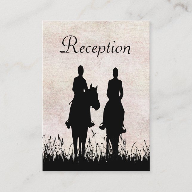 Horseback Riding Equestrian Wedding Reception Card (Front)