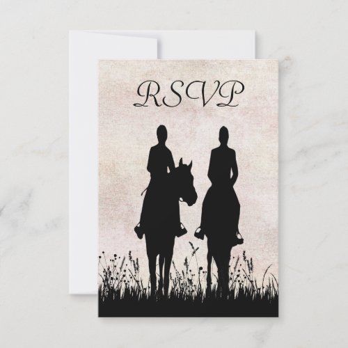 Horseback Riding Equestrian Wedding RSVP Card