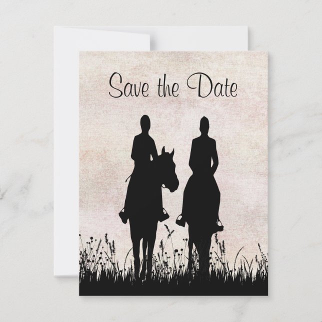Horseback Riding Equestrian Wedding Save the Date (Front)