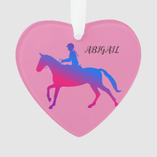 HORSEBACK RIDING GIRL ACRYLIC ORNAMENT PERSONALIZE