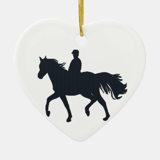 Horseback Riding Girl on Horse Ceramic Ornament (Front)