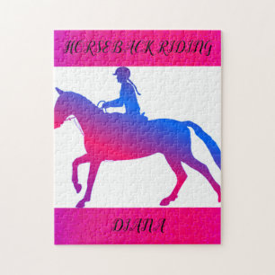 HORSEBACK RIDING GIRL PERSONALIZED PUZZLE. JIGSAW PUZZLE