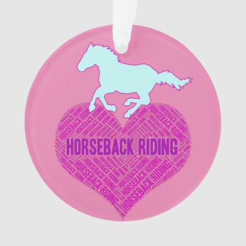 Horseback Riding Heart with Wild Pony    Ornament