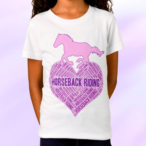 Horseback Riding Heart with Wild Pony T_Shirt