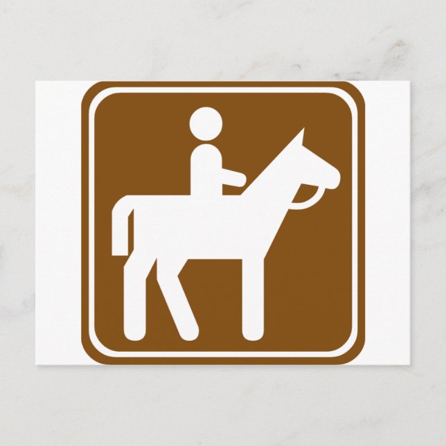 Horseback Riding Highway Sign Postcard (Front)
