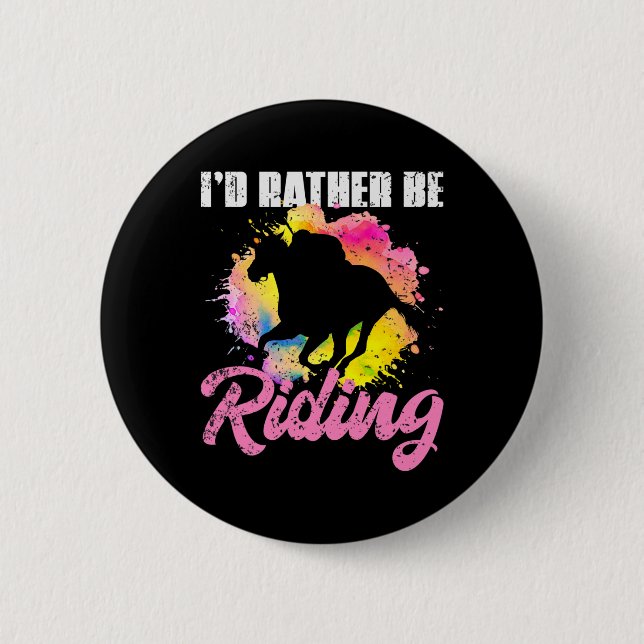 Horseback Riding Horse  Button (Front)