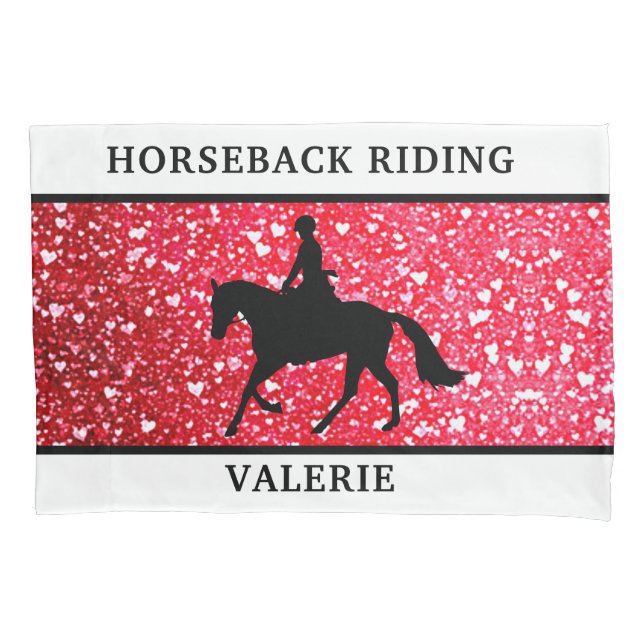 Horseback Riding Horse & Rider Pillowcase (Front)