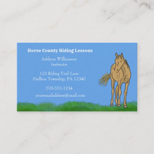 Horseback Riding Instructors Horse Themed Business Card