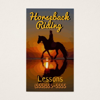 Horseback Riding Lessons. Horse Boarding.Trails Business Card