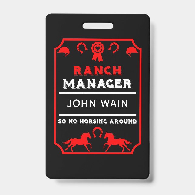 Horseback Riding Ranch Manager Badge (Front)
