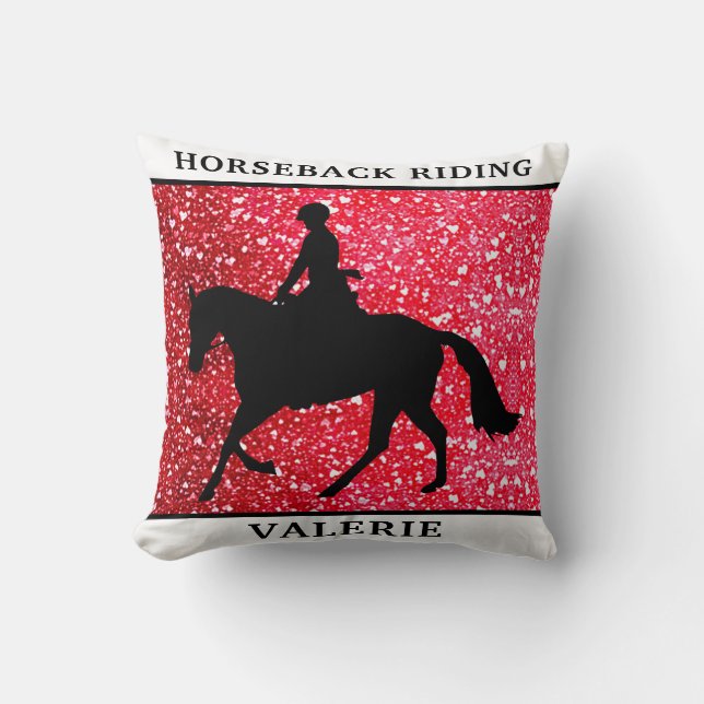Horseback Riding Throw Pillow for Riders (Front)