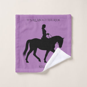 HORSEBACK RIDING WASH CLOTH PERSONALIZED.
