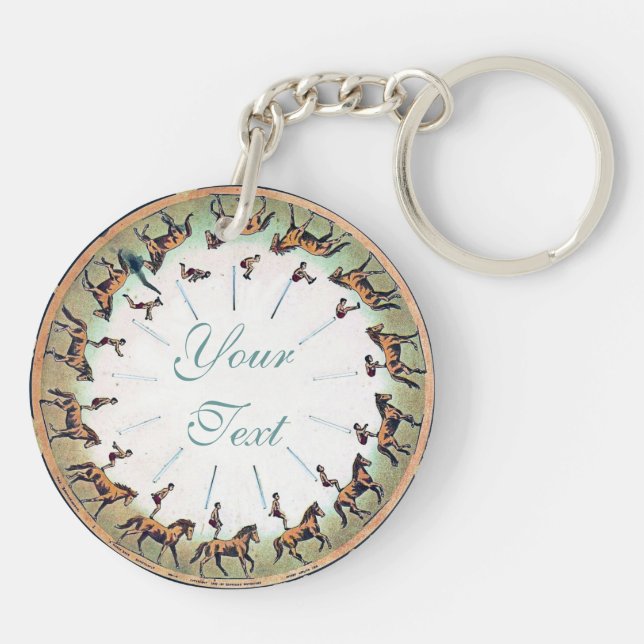 Horseback Sommersault Keychain (Back)