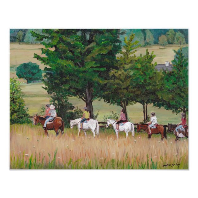 Horseback Tour of Gettysburg Battlefield Art Photo (Front)