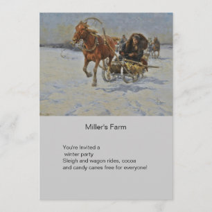 Horsedrawn Sleigh in Poland Invitation