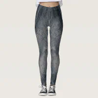 Blue/Gray and Pastel Blue Stripes Leggings, Zazzle