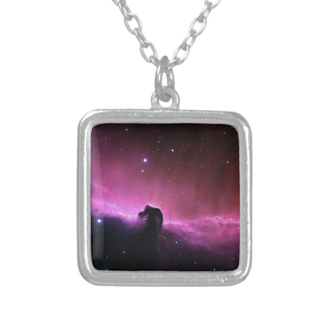 Horsehead Nebula Barnard 33 NASA Silver Plated Necklace (Front)