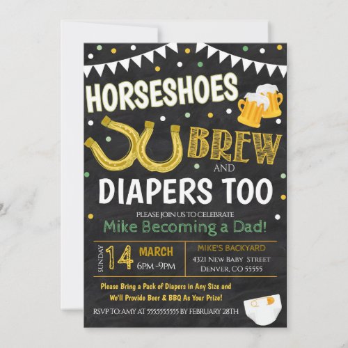 Horsehoes and Beer Baby Shower Invitation 