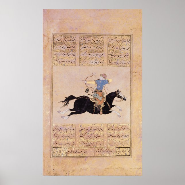 Horseman drawing his bow poster (Front)