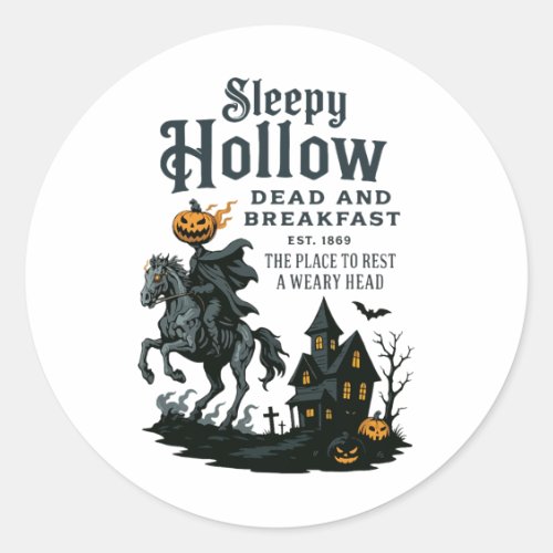 Horseman Halloween Sleepy Hollow Vintage Headless  Classic Round Sticker
