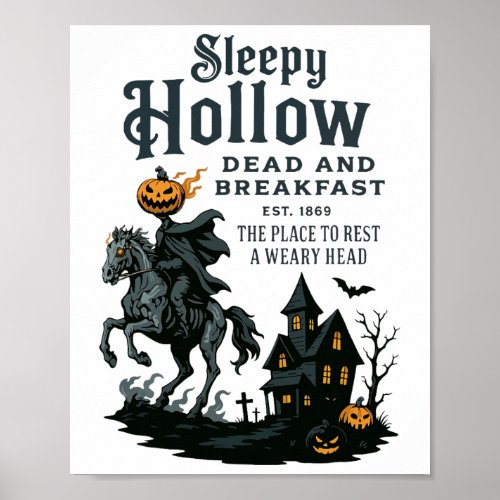 Horseman Halloween Sleepy Hollow Vintage Headless  Poster