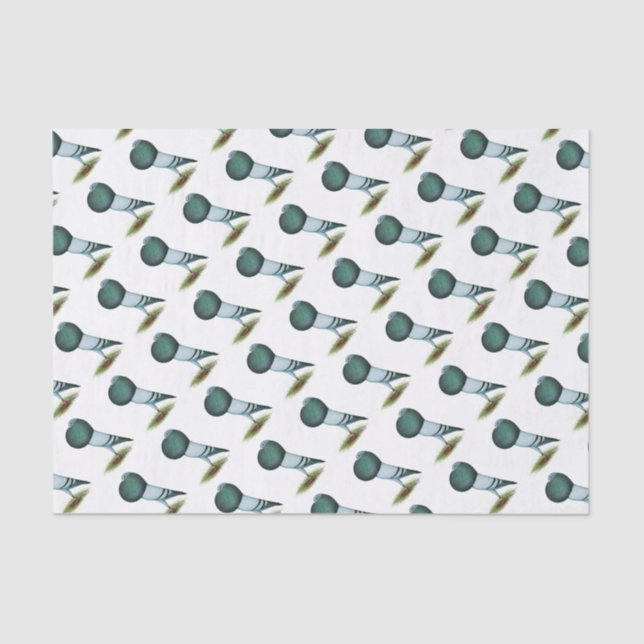 Horseman Pouter Pigeon Blue Tissue Paper (Front)