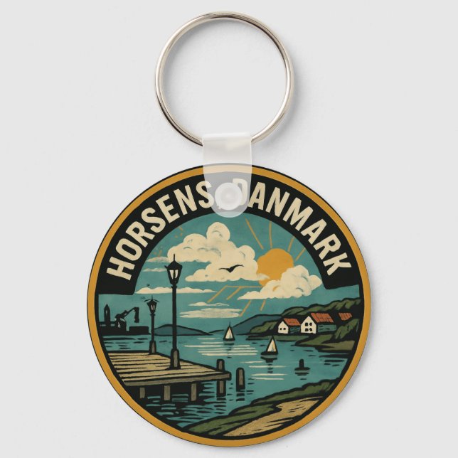 Horsens Denmark Harbor Keychain (Front)