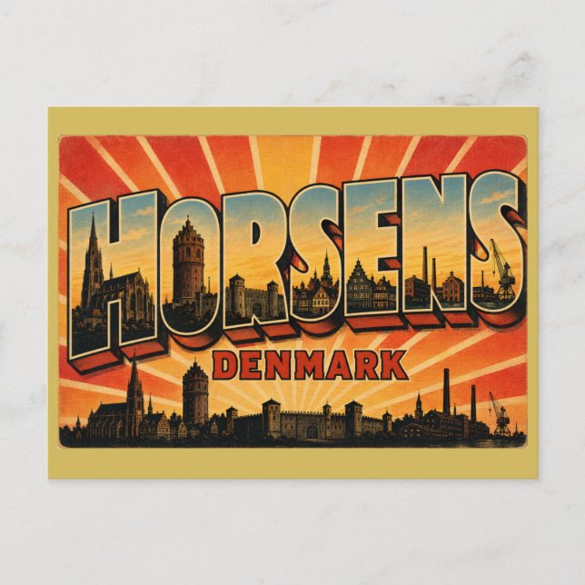 Horsens Denmark Harbor Postcard (Front)