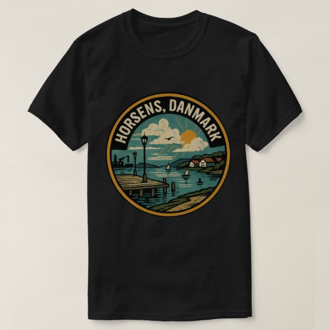 Horsens Denmark Harbor T-Shirt (Design Front)