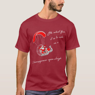 Horsepower Open Sleigh Paramotor Christmas T-Shirt