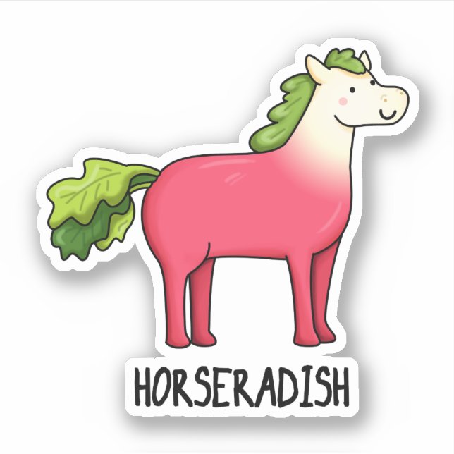 Horseradish Funny Horse Pun  Sticker (Front)